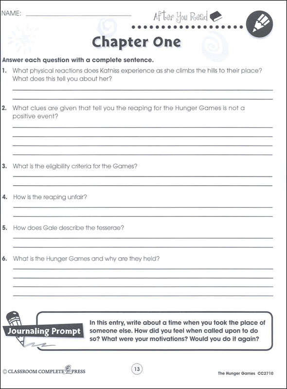 Hunger Games Literature Kit (Novel Study Guides) | Classroom Complete ...