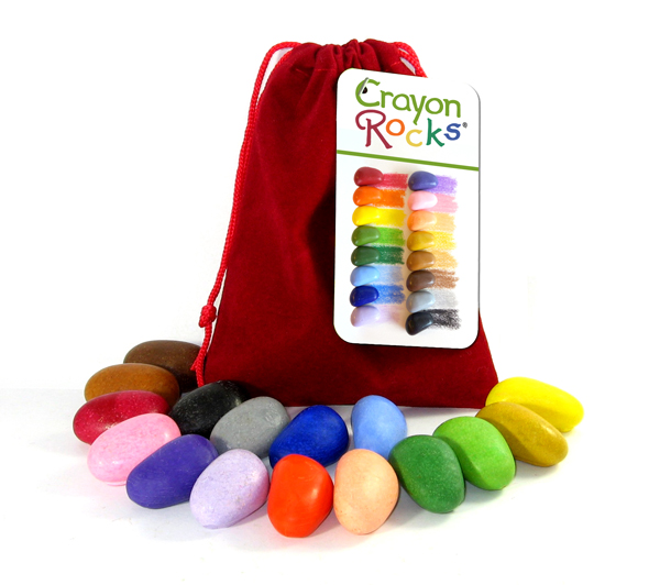 Crayon Rocks - 16 Colors in Red Velvet Bag