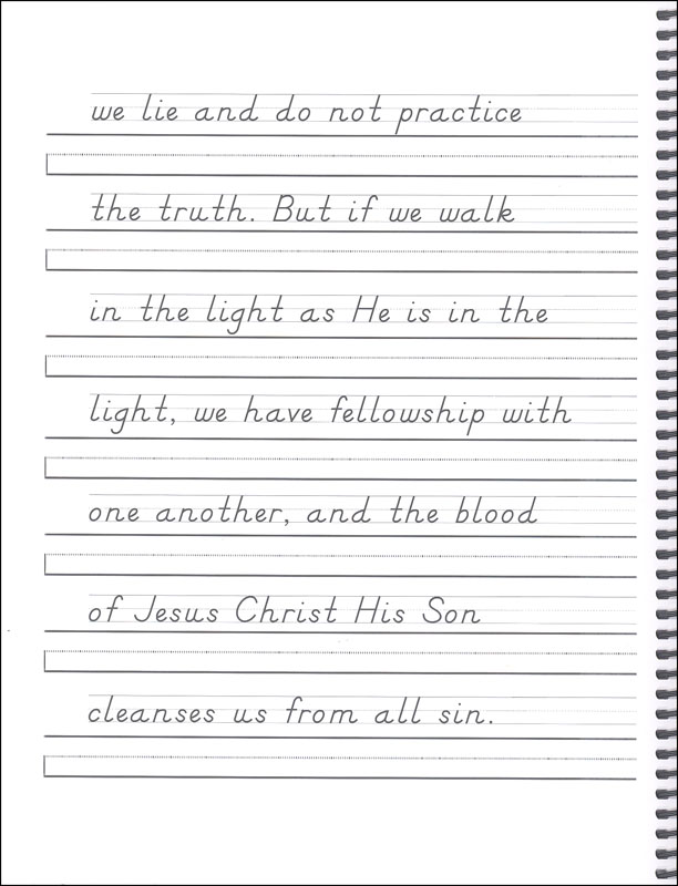 Scripture Character Writing Worksheets D'Nealian Intermediate Print ...