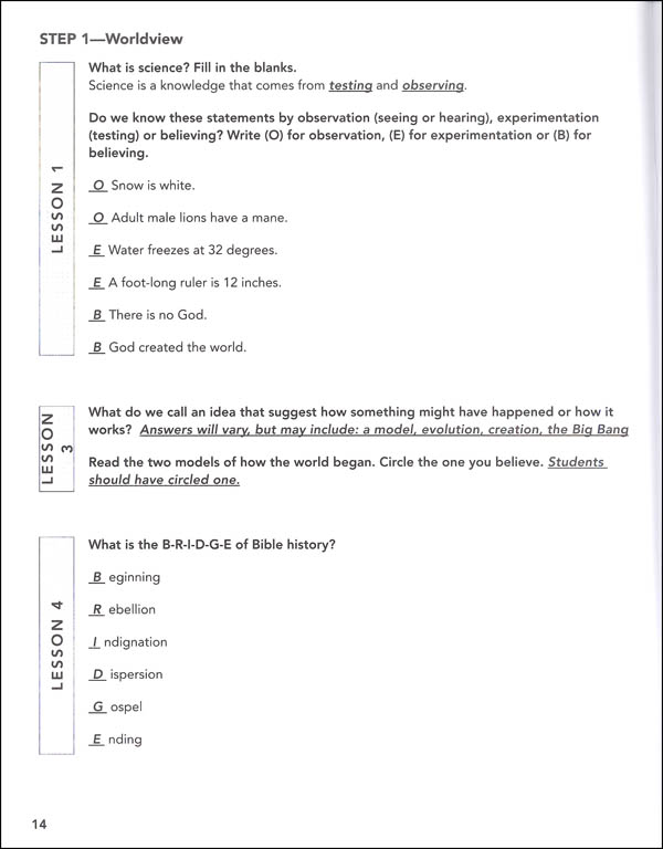 Truth in Science Grade 3 Answer Key Truth in Science 9781933267531