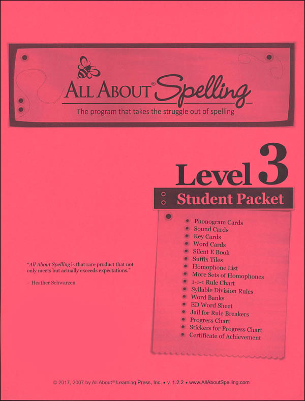 All About Spelling Level 3 Student Material Packet