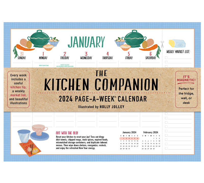 Kitchen Companion 2024 PageAWeek Calendar Workman Publishing