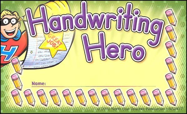 Handwriting Hero Incentive Punch Card