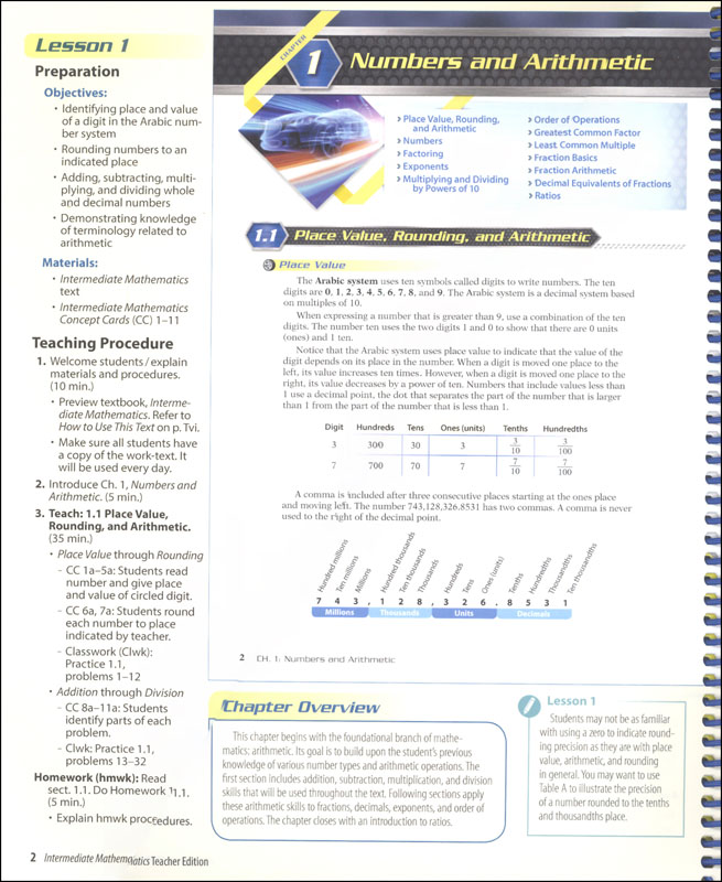 Intermediate Mathematics Teacher Edition Volume 1 | A Beka Book