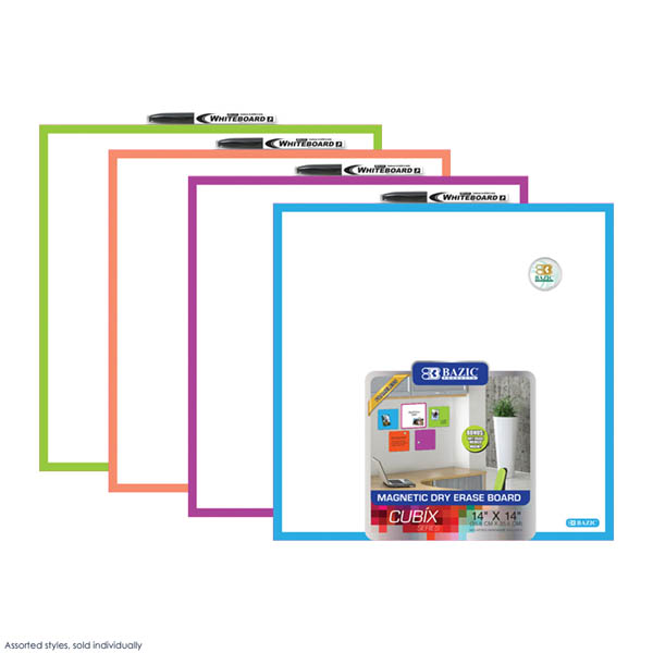 Cubix Magnetic Dry Erase Board 14" x 14" (assorted color)