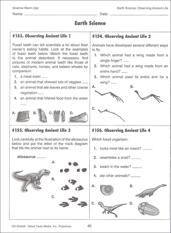 Science WarmUps Grades 58 Mark Twain Media 9781622236381
