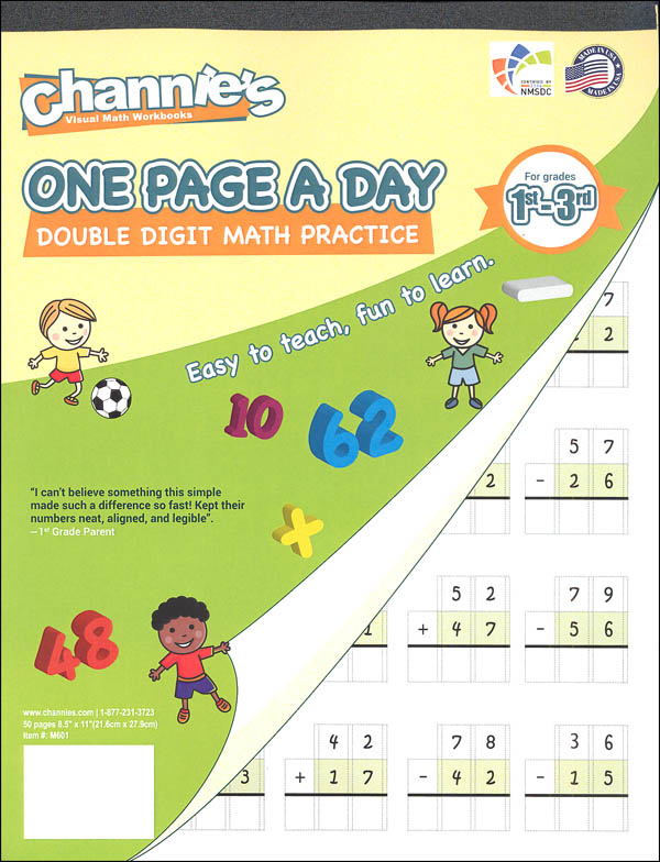 One Page a Day Double Digit Math Practice Workbook (Channie's Math)
