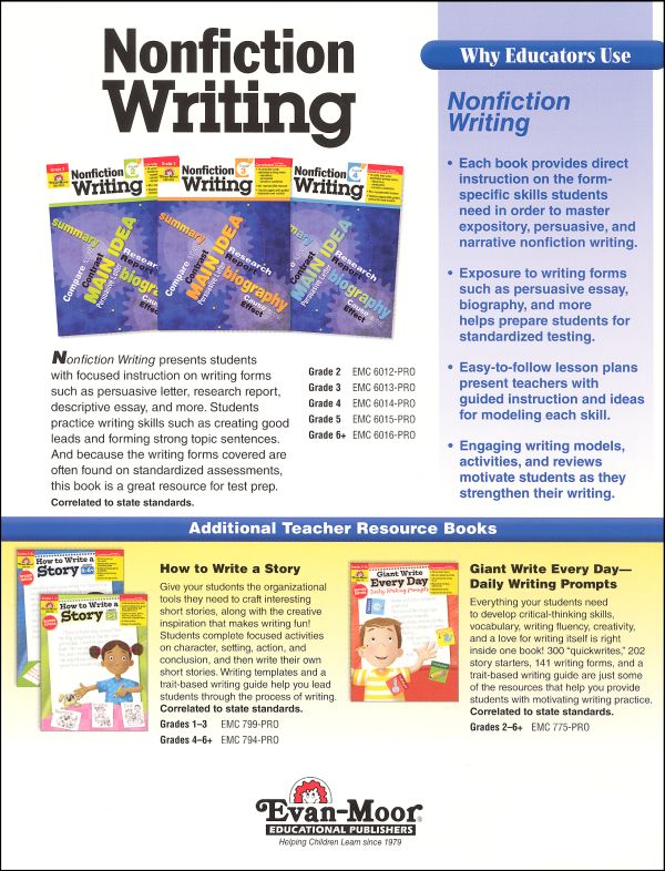 Nonfiction Writing Grade 3 | Evan-Moor | 9781609631703