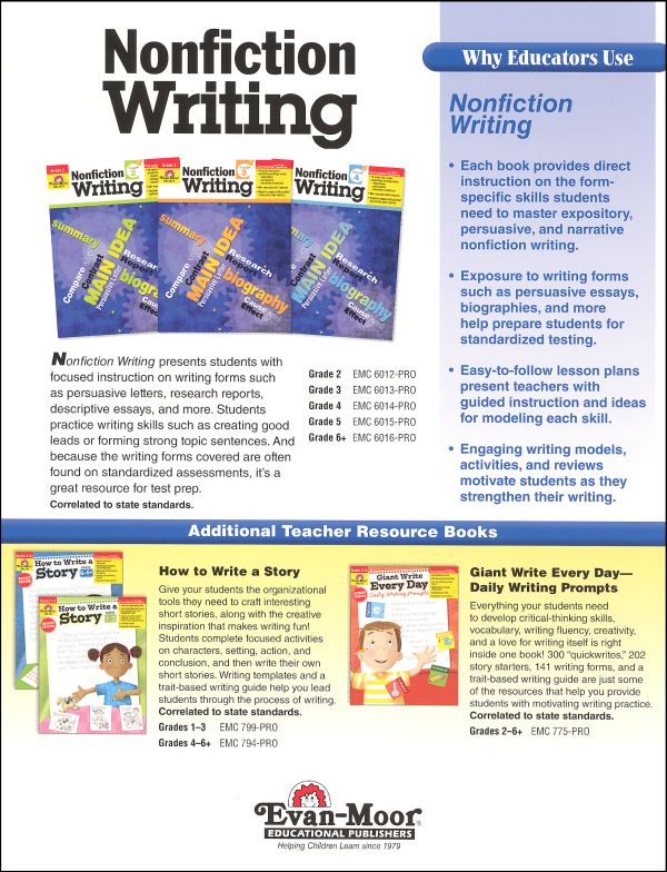 Nonfiction Writing Grade 4 | Evan-Moor | 9781609631710
