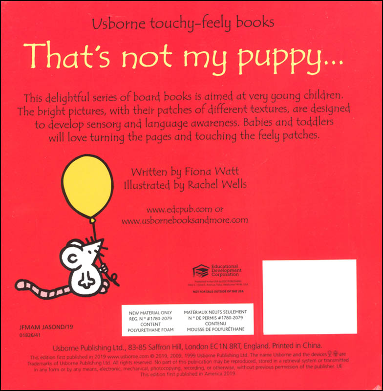 That's Not My Puppy (Usborne Touchy-Feely Board Books) | EDC / Usborne ...