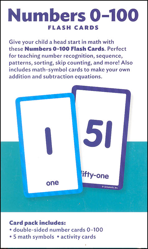 Numbers 0 100 Flash Cards