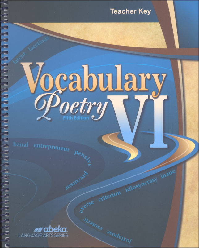 Vocabulary, Poetry VI Teacher Key