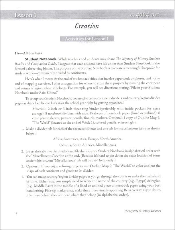 Mystery of History Volume 1 Companion Guide (Print) | Bright Ideas ...