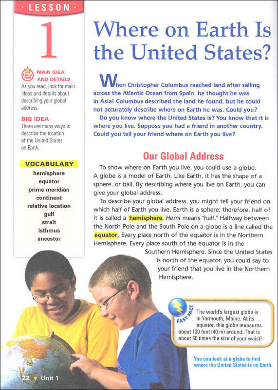 Harcourt Horizons Grade 4 States & Regions Homeschool Package With
