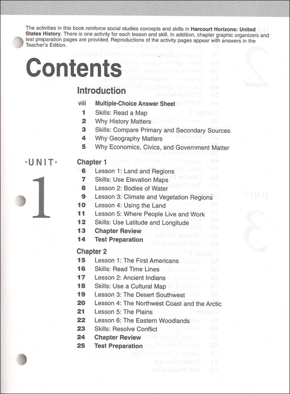 Harcourt horizons grade 5 us history homeschool package with parent