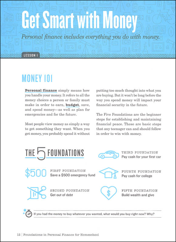 Foundations in Personal Finance for Middle School Homeschool Kit The