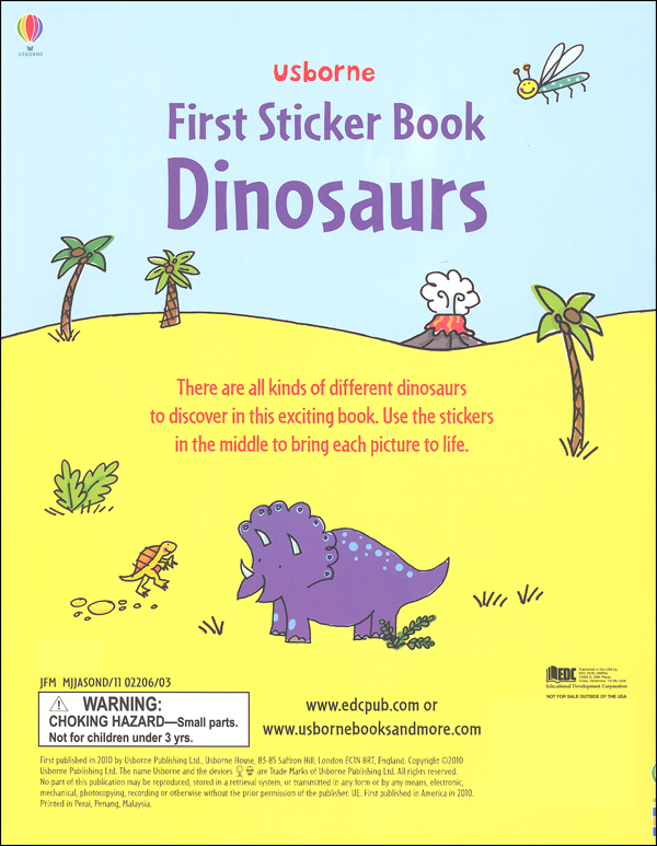 usborne first sticker book dinosaurs