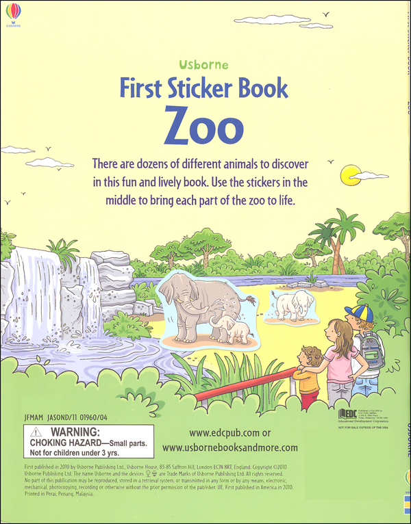 First Sticker Book Zoo EDC / Usborne 9780794537463