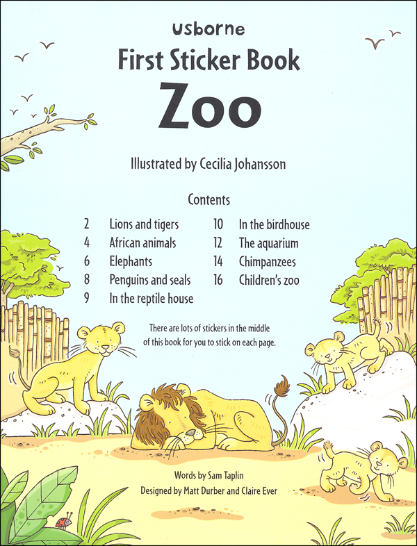 First Sticker Book Zoo EDC / Usborne 9780794537463