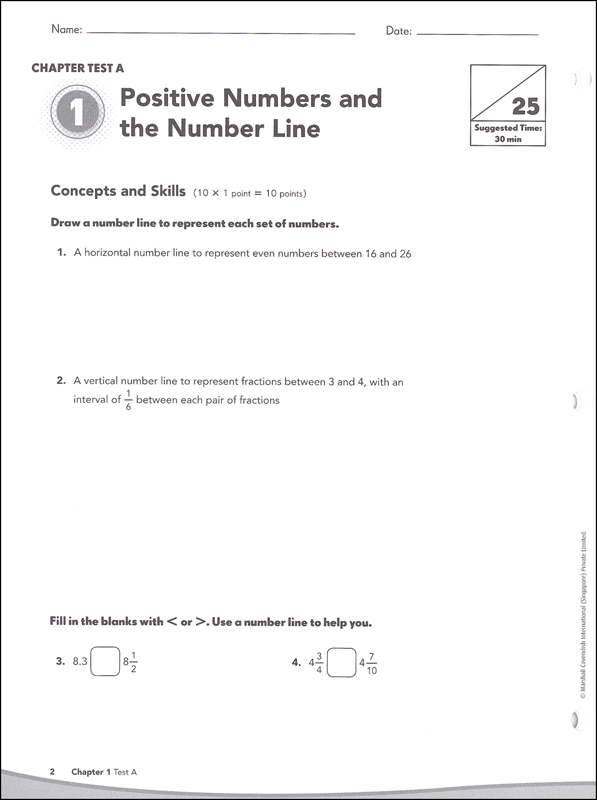 Math in Focus Course 1 Assessments (Gr 6) Marshall Cavendish