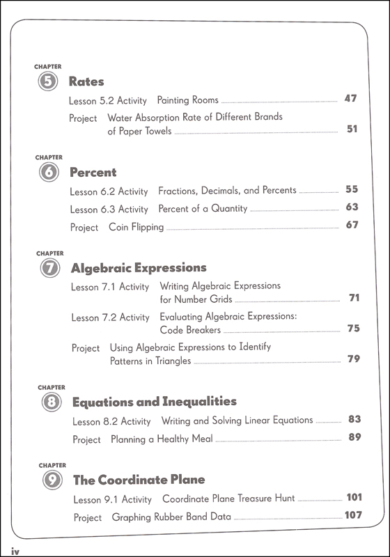 Math in focus course 1 grade 6 blackline activities book marshall cavendish 9780547578972