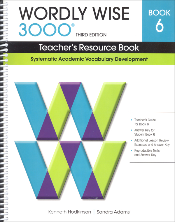 Wordly Wise 3000 3rd Edition Teacher's Resource Book 6 | Educators ...