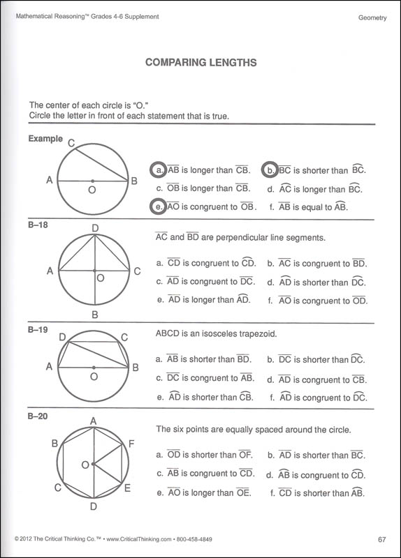 Mathematical Reasoning Supplement - Grades 4-6 | Critical ...