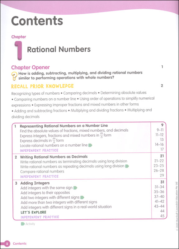 Math in Focus 2020 Student Edition Course 2A Marshall Cavendish