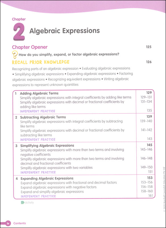 Math in Focus 2020 Student Edition Course 2A Marshall Cavendish