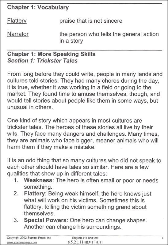 English 4th Grade Set | Starline Press