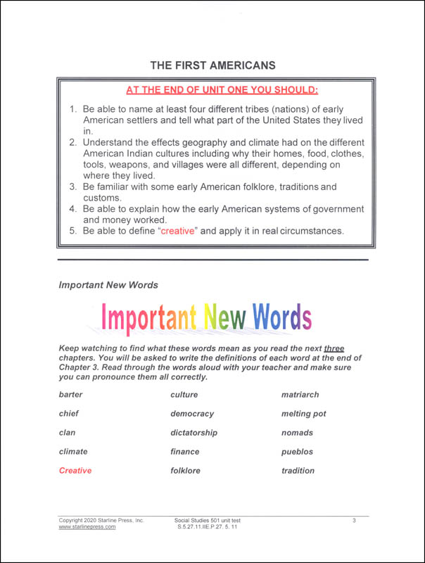 Social Studies 5th Grade Set Starline Press