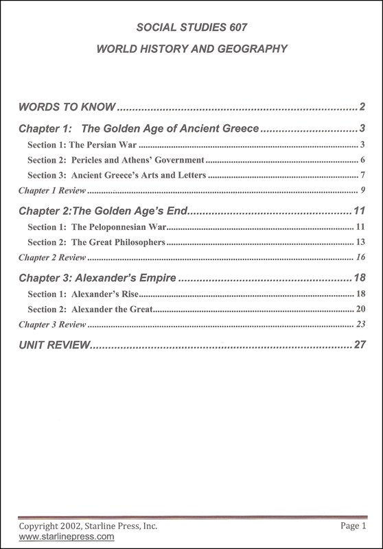 Social Studies 6th Grade Set Starline Press