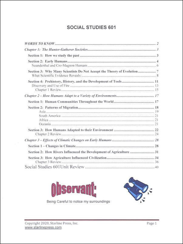 Social Studies 6th Grade Set Starline Press