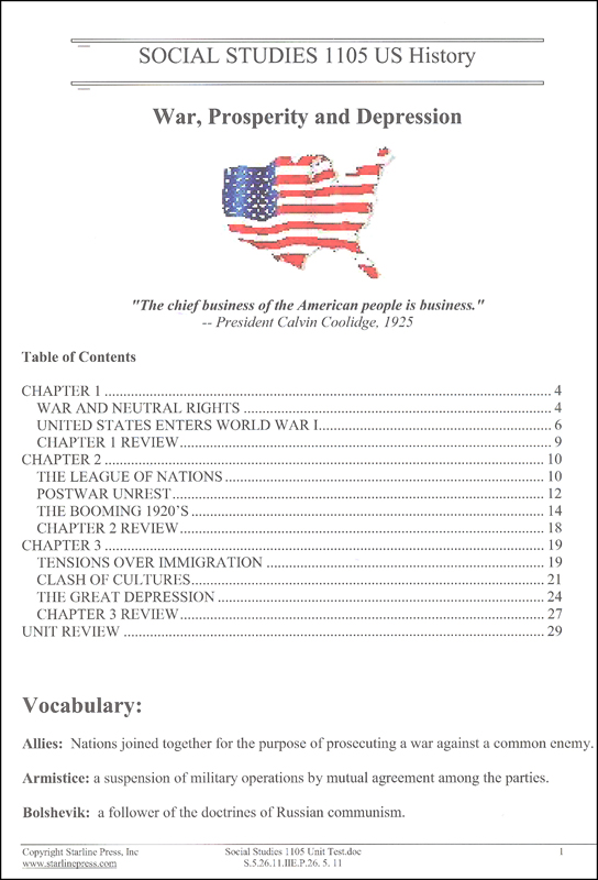 US History 11th Grade Set | Starline Press