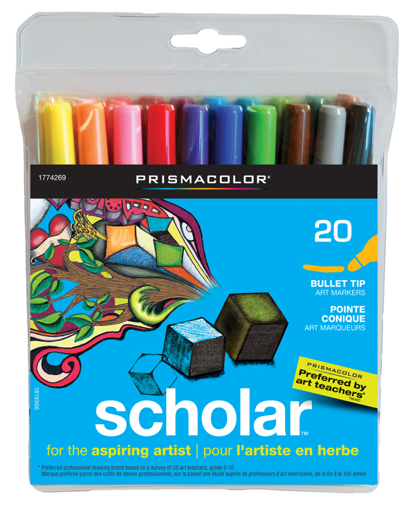 Prismacolor Scholar Bullet Tip Art Markers 20 /set Prismacolor