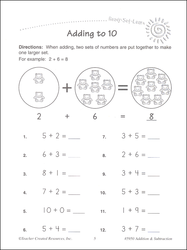 Addition & Subtraction (Ready, Set, Learn) | Teacher Created Resources