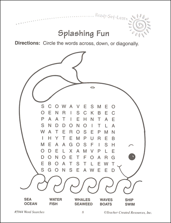 Word Searches Grade 2 (Ready, Set, Learn) Teacher Created Resources