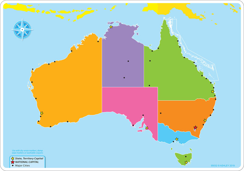 Australian Map Basic Smart Poly Learning Mat | Ashley Productions