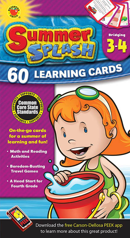 Summer Splash Learning Cards Grades 3 4 Carson Dellosa 9781483804620