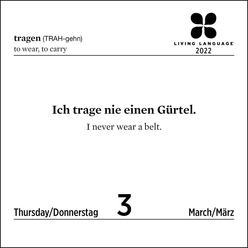 Living Language German 2022 DaytoDay Calendar Andrews & McNeel