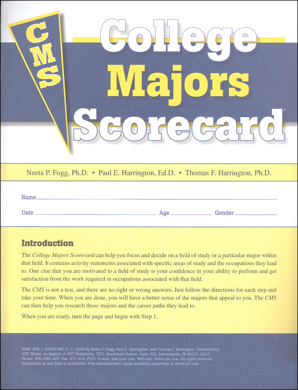 College Majors Scorecard JIST Works