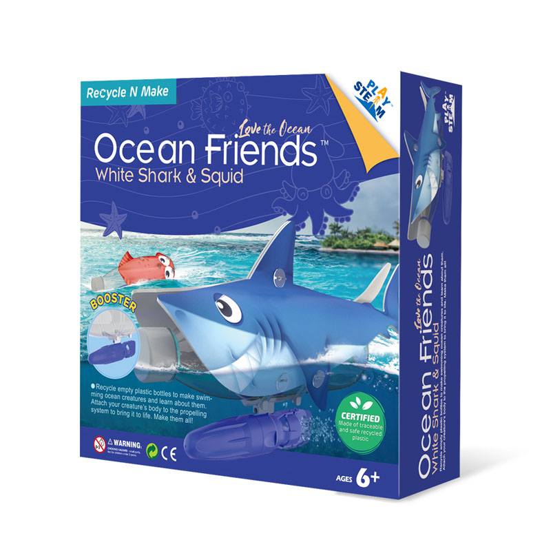 Ocean Friends White Shark & Squid  (Love the Ocean)