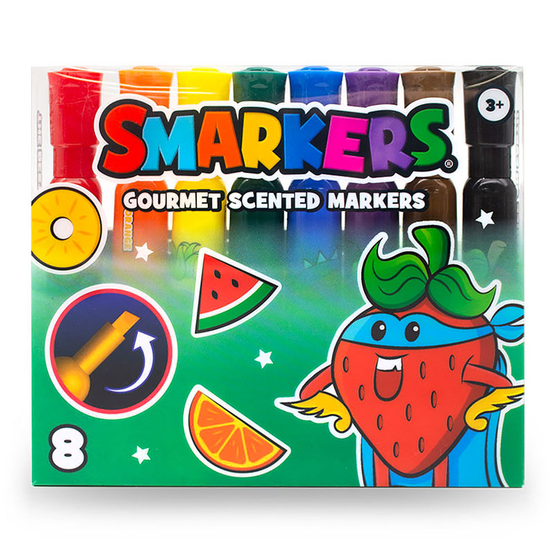 Smarkers 8 Count Scentco Scented Markers/Assorted Colors/Chisel Tip 