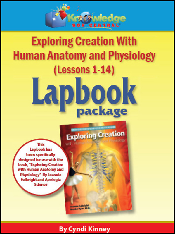 Apologia Exploring Creation with Human Anatomy & Physiology Lessons 1-14 Lapbook Package Printed