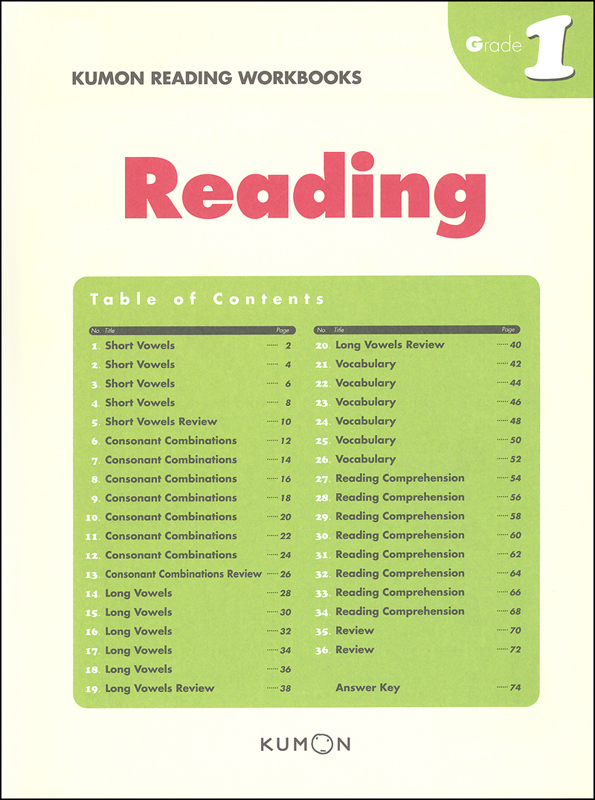 Kumon Reading Workbook - Grade 1 | Kumon Publishers | 9781934968512