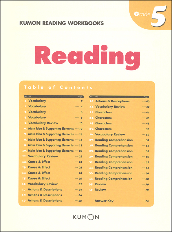 kumon reading workbook grade 5 kumon publishers 9781934968956