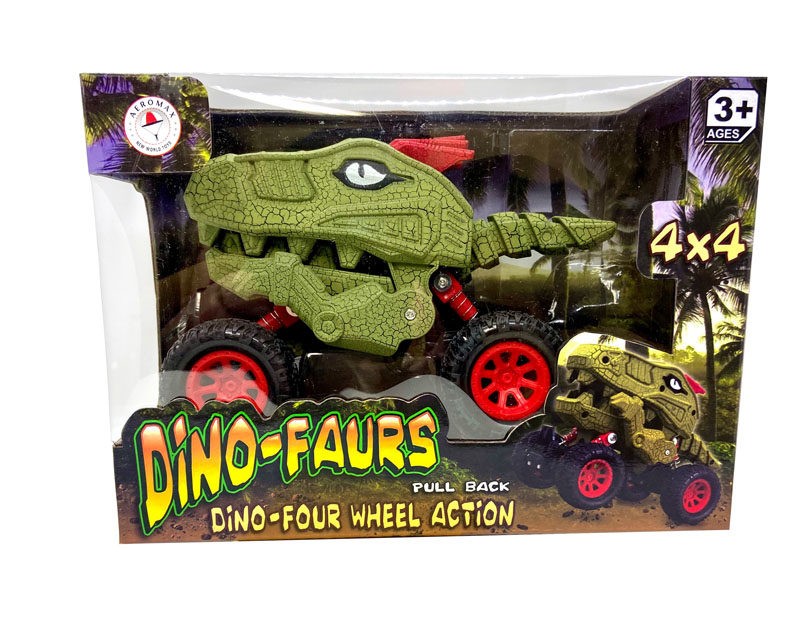 Dino-Faurs Pull Back Toy - Green Dino