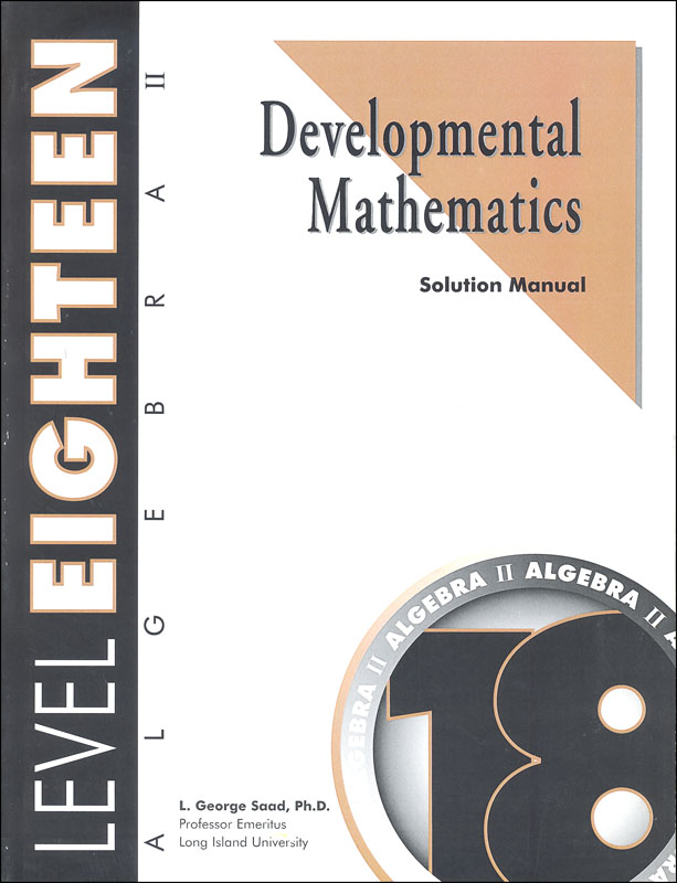 Developmental Math Level 18 Solution Manual