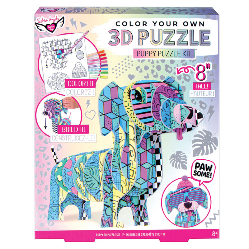 Color Your Own 3d Puzzle Puppy Puzzle Kit Fashion Angels Enterprises