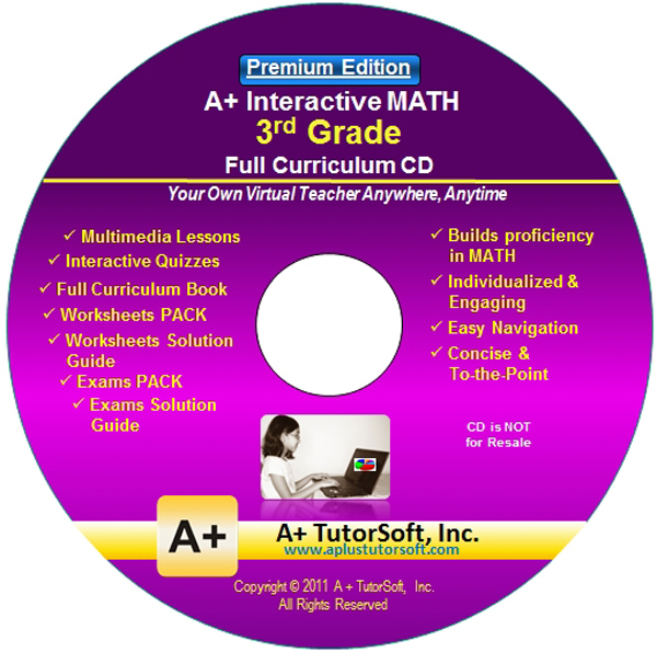 3rd Grade MATH Full Curriculum Software CD Premium Edition A 3rd grade math full curriculum software cd premium edition a